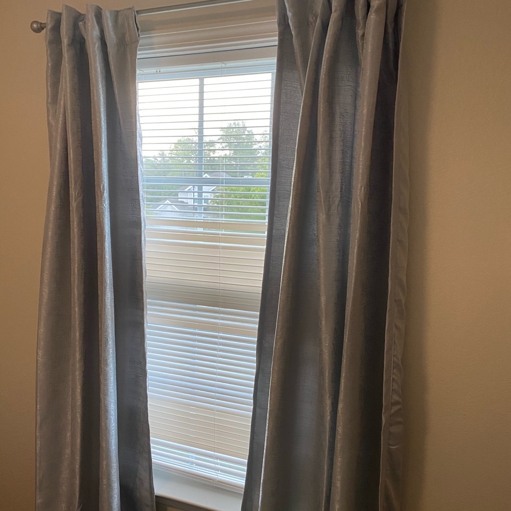 96in Grey/Silver Curtains